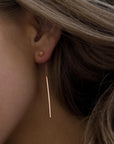 Stardust Falling Earrings in Rose Gold and Silver