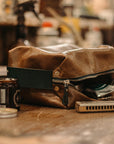 Leather Travel Accessory Bag - Sustainable & Customizable