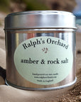 Luxury marine candle with amber, rock salt, driftwood, clean ozonic fragrance, fresh sea breeze scent, best-selling home decor by Ralph's Orchard at brixbailey.com