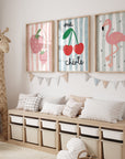 Strawberries kids wall art print