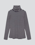 Striped Cotton Roll Neck