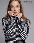 Striped Cotton Roll Neck