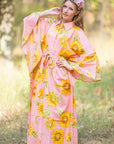 Pink Oriental Delight Style Caftan in Sunflower Sweet Pattern-1