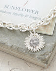 Sunflower Silver Charm Bracelet