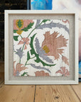 Suzani Framed Embroidery Print Small - Pink II