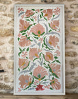 Suzani Framed Embroidery Print - Pink