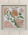 Suzani Framed Embroidery Print Small - Pink I