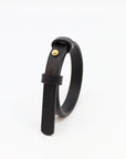 Black Leather Bracelet with Brass Clasp