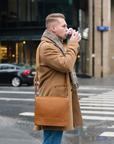Soft Tannery Leather Messenger - Tan