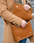 Soft Tannery Leather Messenger - Tan