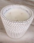 Premium concrete scented candle in minimalist cement container, luxury handcrafted vintage bookshop zen enchanted forest amber rock salt fragrances, eco-friendly vegan reusable pot by Ralph's Orchard at brixbailey.com