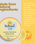 Lemon Calendula Body Scrub | Natural Exfoliating Sugar Scrub for Smooth, Glowing Skin | Vegan, Plastic-Free Skincare | 2 Size Options