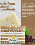 Cocoa Butter Face Wash Bar | Fragrance-Free Natural Facial Cleanser | Vegan, Plastic-Free Skincare for Sensitive Skin