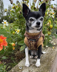 Tiny Trails Step In Luxury Leopard Fur Lined Puppy and Small Dog Harness