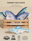 Market Fish Wooden Play Food Crate