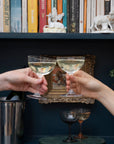 Crystal Champagne Saucers with Lens Design