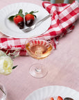 Crystal Champagne Saucers with Lens Design