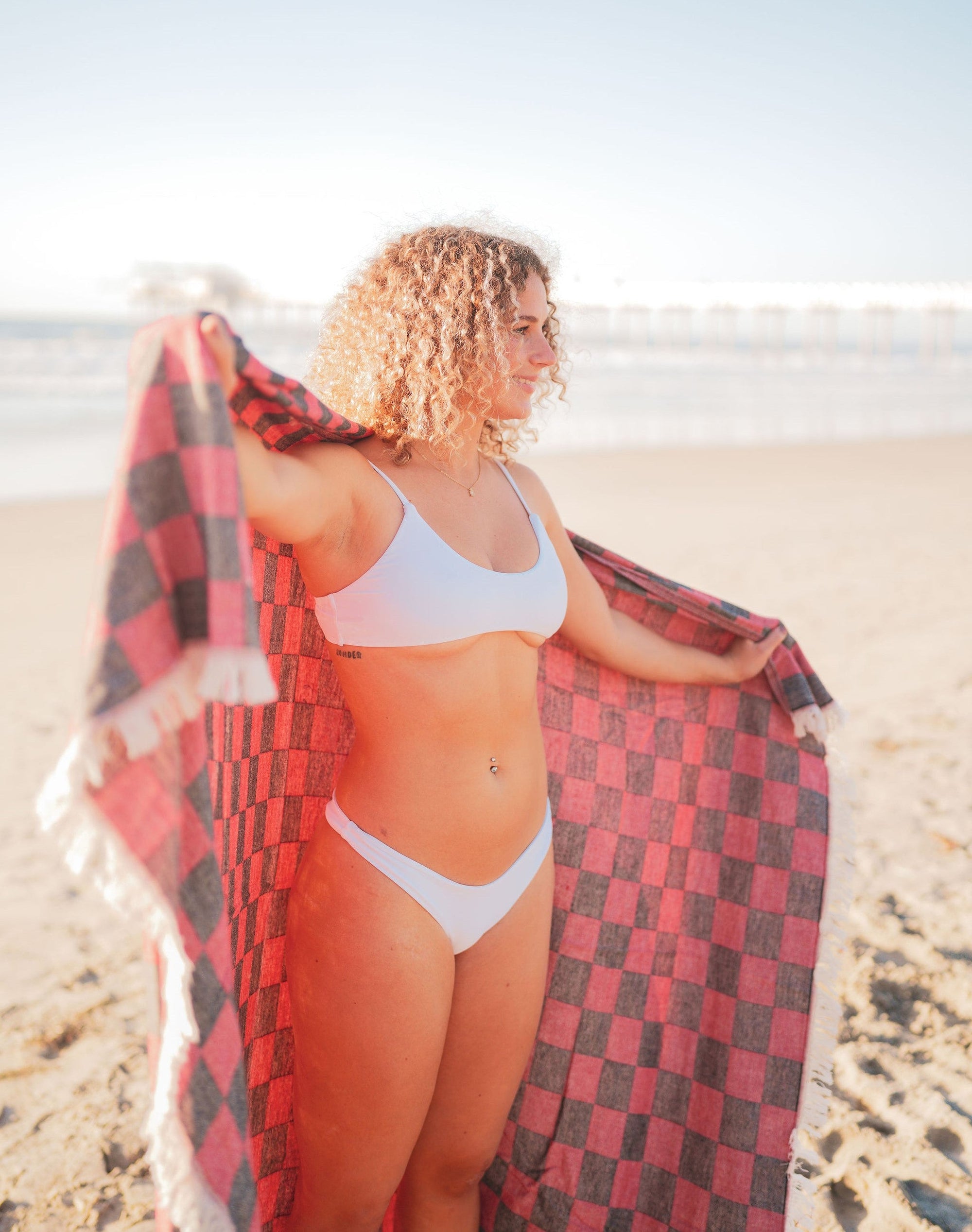 CHECKERED TURKISH COTTON THROW