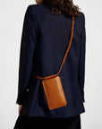 Tan Leather Crossbody Phone Bag
