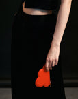Orange Leather Cloud Purse