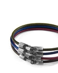 Azure Blue Talbot Silver and Round Leather Bracelet