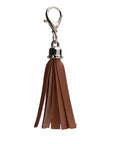 Mini tassel bag charm - Chestnut