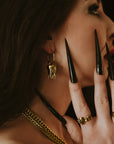 Gold Lover’s Remnant Heavy Tooth Earrings