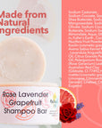 Rose, Lavender & Grapefruit Shampoo Bar | Natural Hair Wash for All Hair Types | Vegan, Plastic-Free Hair Care