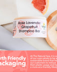 Rose, Lavender & Grapefruit Shampoo Bar | Natural Hair Wash for All Hair Types | Vegan, Plastic-Free Hair Care