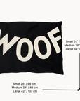 Dog Bed Big WOOF in Black Velvet
