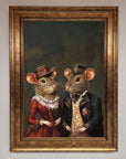 Victorian Mice Framed Poster, vintage elegant whimsical artwork, premium handcrafted decor, stylish home interior wall art by Zestio at brixbailey.com