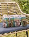 Thistleberry & Wine Picnic Rug Blanket Tartan Checked Burgundy/Claret with Leather Carry Strap