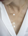 Dual Pearl Necklace in Silver or Gold Fill