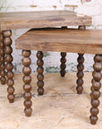 Tivani Wooden Side Table Set of 2 Bobbin Legs