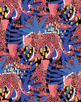 Spot Tropical Wallpaper with Leopards and Leaves