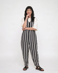 Tru Black Stripe Print Jumpsuit