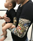 Long Sleeve Tattoo Print Romper for Baby Boys - Edgy Cotton Bodysuit, Unisex Geometric Design by Baby Lamby at brixbailey.com