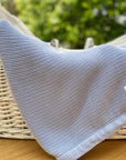 Misty Blue Organic Cotton Knitted Baby Blanket – 100 X 80cm