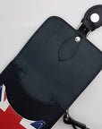 Handmade Leather Mobile Phone Pouch Plus - Union Jack - Navy Blue