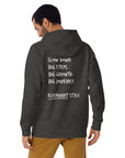 Think Ocean Elephant Aspirations Cotton Blend Embroidered Hoodie