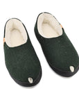 Dark Green Lambswool Slippers