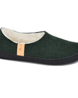 Dark Green Lambswool Slippers