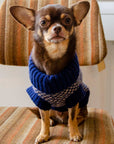 Navy Dog Jumper In Merino Lambswool