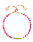 Athena Gem Beaded Adjustable Slider Bracelet Fuchsia Chalcedony