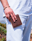 Two-tone Cork Wallet- Dark Brown