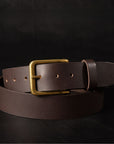 The Alchemist Belt - Brown Leather Belt With Gold-Tone Buckle
