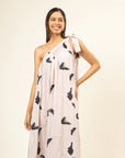 Daryl printed dress, upcycled modal viscose blend, cream printed, ethical small-batch production, limited edition by Bethikal at brixbailey.com