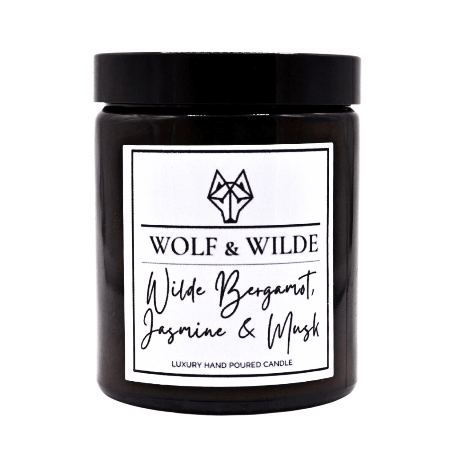 Luxury handmade UK candle with bergamot jasmine musk, premium scented aromatherapy candle, handcrafted by master chandler by Wolf & Wilde at brixbailey.com
