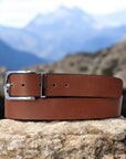 Size Your Own Belt - 100% Full-Grain Leather Strap With Heavy Duty Buckle