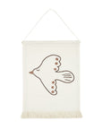 Luxury bird embroidery wall hanging, natural decor for bedroom or playroom, stylish Nobodinoz landscape collection by Ella James at brixbailey.com